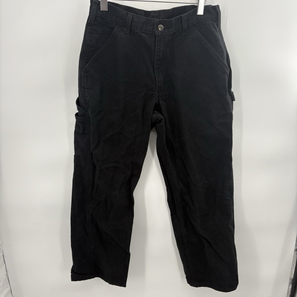 Carhartt Mens Size 32‎ x 30 Loose Fit Black Carpenter Pants 100% Cotton